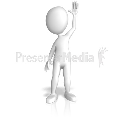 Stick Figure Raising Hand Presentation clipart
