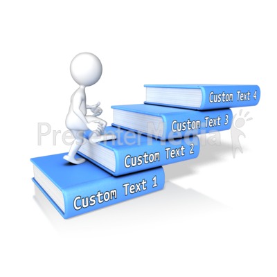 Stick Figure Walking Up Custom Books Presentation clipart