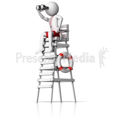 Lifeguard On Watch Tower Presentation clipart