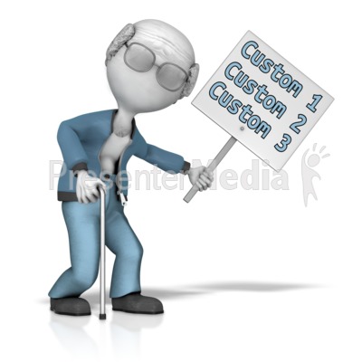 Elderly Man Holding A Custom Text Sign Presentation clipart