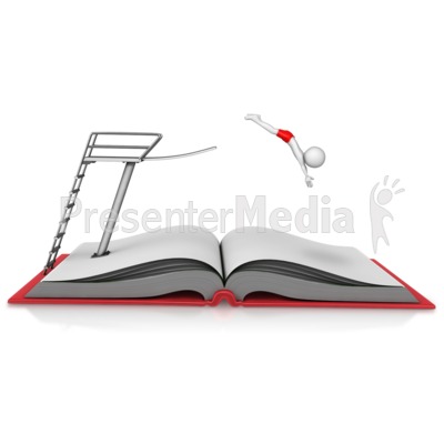 Diving Into a Book Presentation clipart
