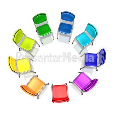 Colored Chairs Diversity Circle Presentation clipart