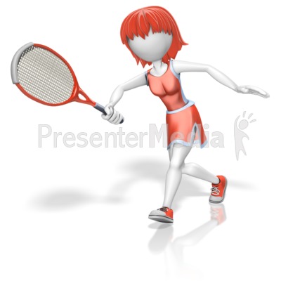 Stick Woman Tennis Player Presentation clipart
