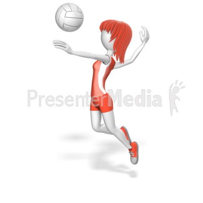 Stick Woman Volleyball Presentation clipart