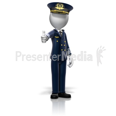 Airline Pilot Giving Thumbs Up Presentation clipart