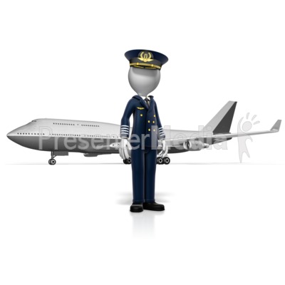 Pilot Standing In Front of Airplane Presentation clipart