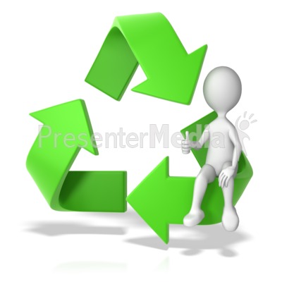 Recycle Symbol with a Stick Figure Presentation clipart