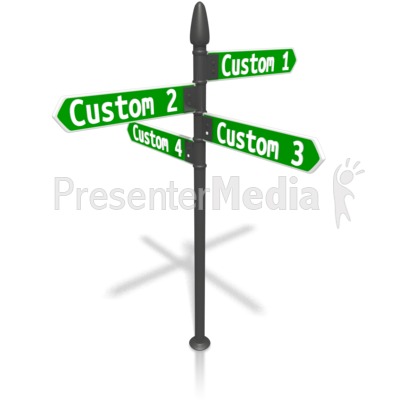 Custom Four Street Sign Presentation clipart