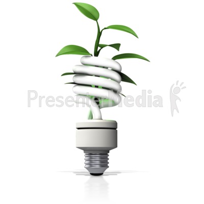 Cfl Light With Plant Growing Out Presentation clipart