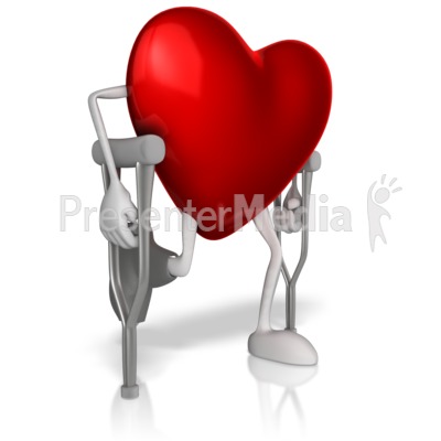 Heart In Crutches Presentation clipart