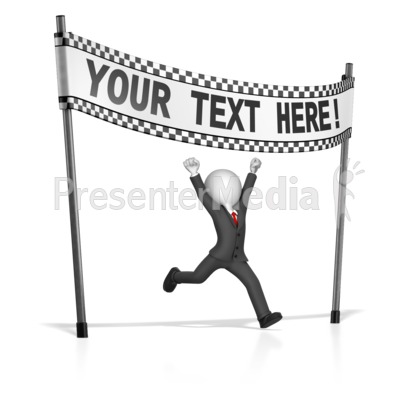 Business Figure At Finish Line Presentation clipart