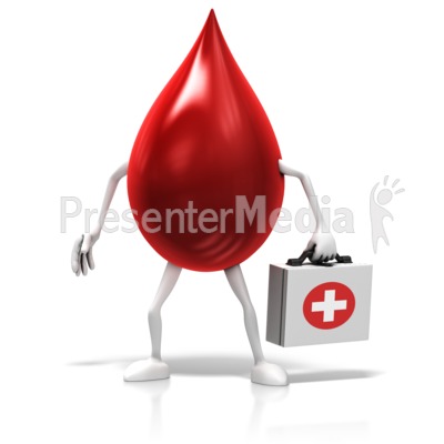 Blood Drop Holding Medical Kit Presentation clipart