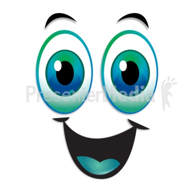 Happy Excited Expression Eyebrows Raised Presentation clipart