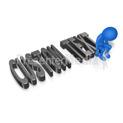 Depressed Figure On Text Presentation clipart