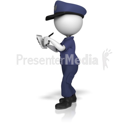 Police Officer Writing On Notepad Presentation clipart