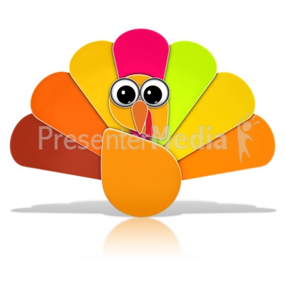 Thanksgiving Turkey Icon with Eyes Presentation clipart