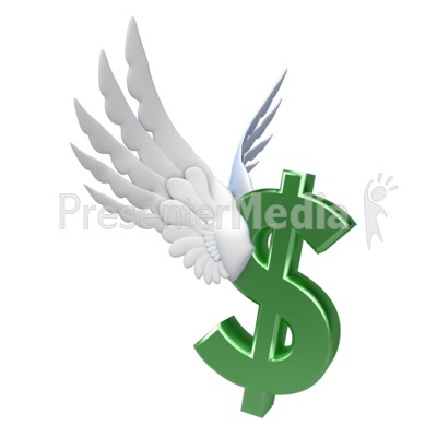 Dollar Sign With Wings Presentation clipart