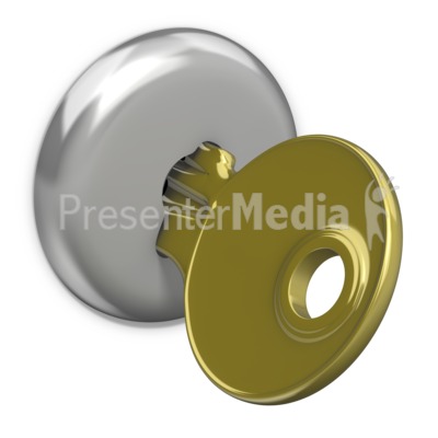 Gold Key In Lock Presentation clipart
