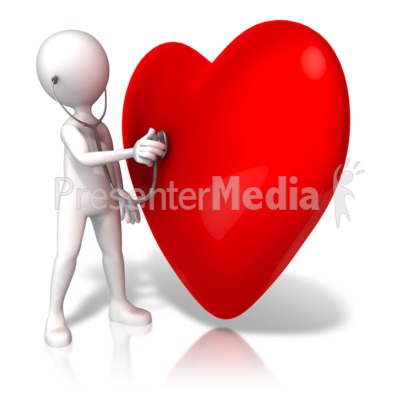 Listening To Large Heart Presentation clipart