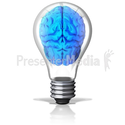 Brain In Light Bulb Presentation clipart