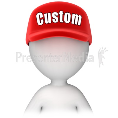 Figure with Custom Text Hat Presentation clipart