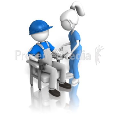 Inspecting Construction Worker Presentation clipart