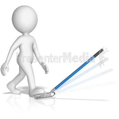 Figure Stepping On a Rake Presentation clipart