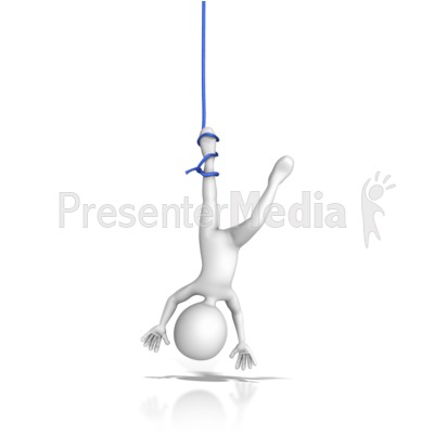 Hanging Upside Down By Rope Presentation clipart