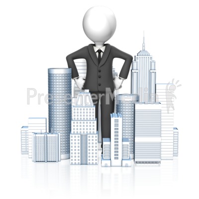 Business Man In City Presentation clipart