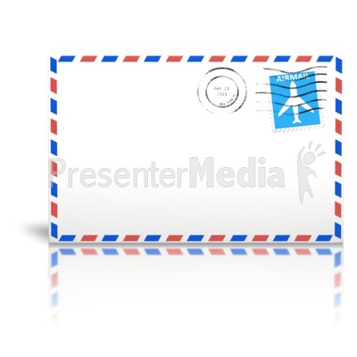 Letter Airmail Cancelled Stamp Presentation clipart