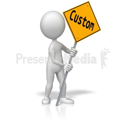 Figure Holding Custom Street Sign Presentation clipart