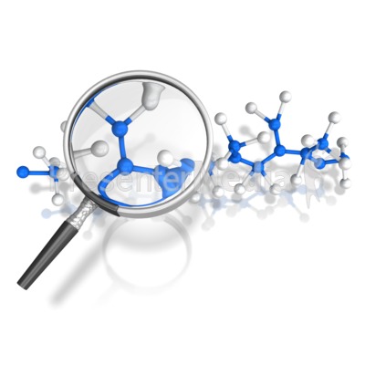 Magnify Glass Examine Molecules Presentation clipart