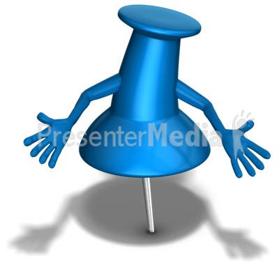 Thumb Tack Character Hands Out Presentation clipart