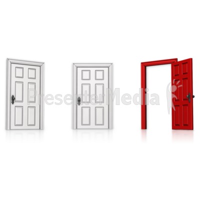 Choose Right Door Open Presentation clipart
