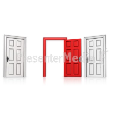 Choose Middle Door Open Presentation clipart