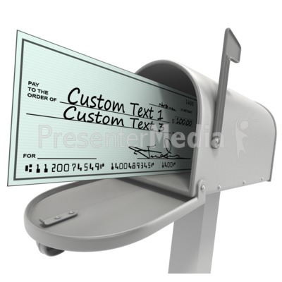 Mailbox With Custom Check Presentation clipart