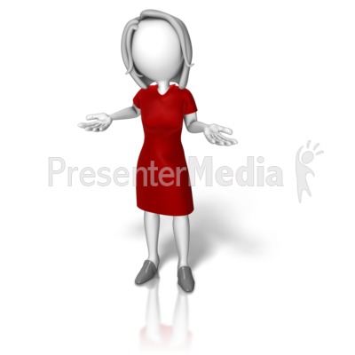 Business Woman Dress Shrugging Presentation clipart