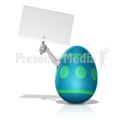 Arm Out Of Broken Egg Holding Sign Presentation clipart