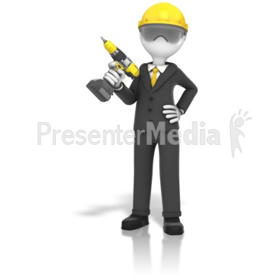 Construction Business Cordless Drill Presentation clipart