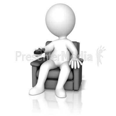 Figure Changing Channel With Remote Presentation clipart