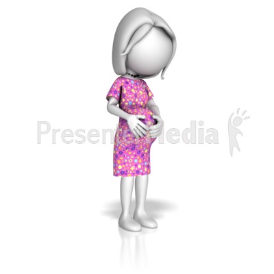 Pregnant Woman Looking At Belly Presentation clipart