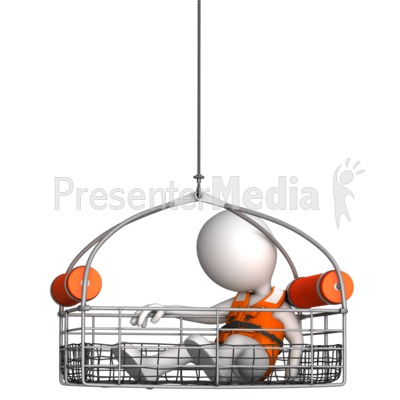 Figure In Water Rescue Basket Presentation clipart