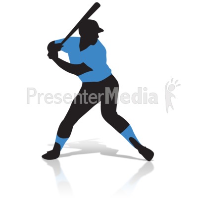 Baseball Player Silhouette Presentation clipart