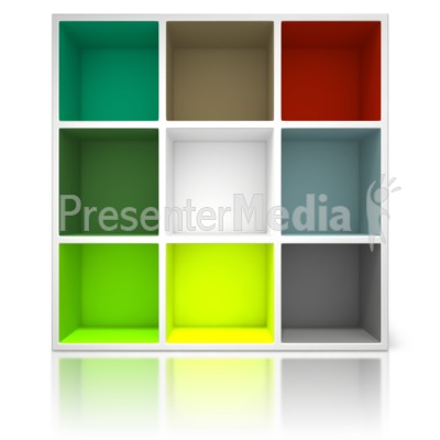 Colored Container Shelving Unit Presentation clipart