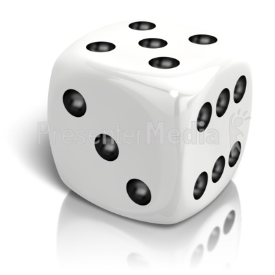 Dice Rolled A Five Presentation clipart