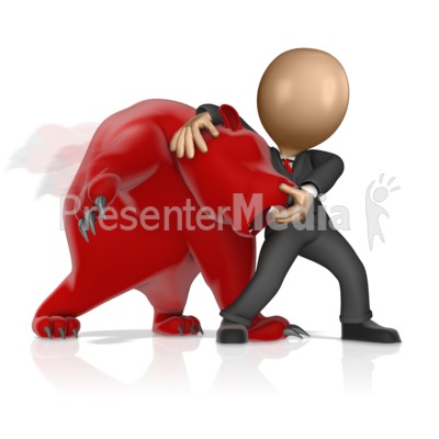 Business Figure Wrestling Bear Presentation clipart