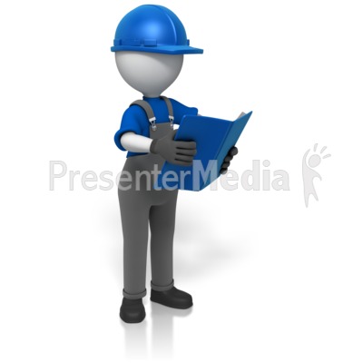 Construction Worker Reading Manual Presentation clipart