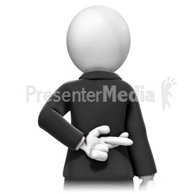 Business Man Crossed Fingers Presentation clipart
