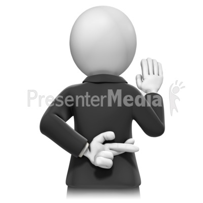 Swearing In Crossed Fingers Presentation clipart