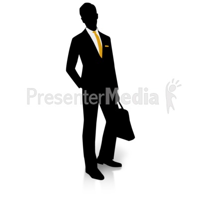 Businessman Silhouette Pocket Presentation clipart